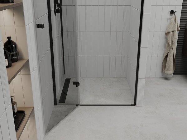 Mexen Roma, usa de dus pentru deschidere 70 x 190 cm, sticla transparenta 6 mm, profil negru, 854-070-000-70-00