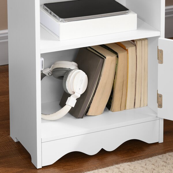 Dulapior pentru Baie din Lemn, Decor Floral Sculptat, Mobilier pentru organizare baie Alb HOMCOM | Aosom RO