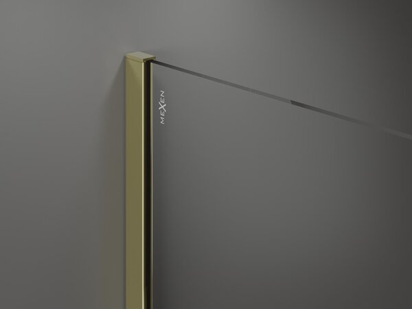 Paravan de dus Mexen Kioto 80x200 cm 8 mm, auriu, model alb, 800-080-101-50-97