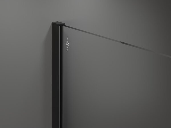 Mexen Kioto perete de duș Walk-in 50 x 200 cm, cadru negru 8 mm, negru - 800-050-101-70-70