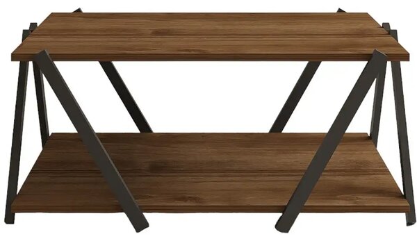 Masuta cafea Larisa culoare nuc si negru 94 cm