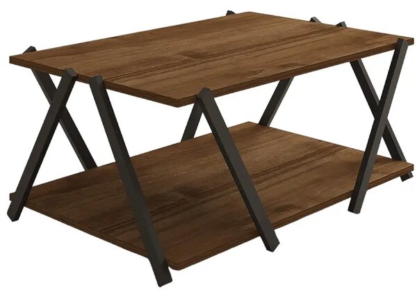 Masuta cafea Larisa culoare nuc si negru 94 cm