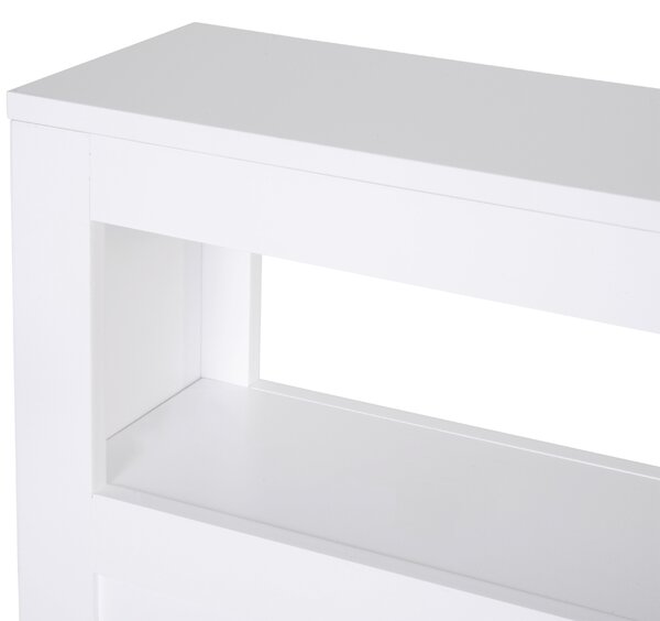 HOMCOM Mobilier Baie din Lemn, Rafturi și 2 Sertare, 16x52x66 cm, Design Modern, Alb | Aosom Romania