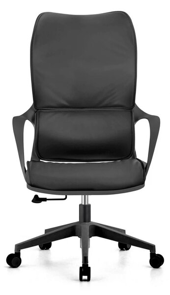 Scaun ergonomic, mecanism inclinare/blocare, suport lombar adaptiv, PU, Negru