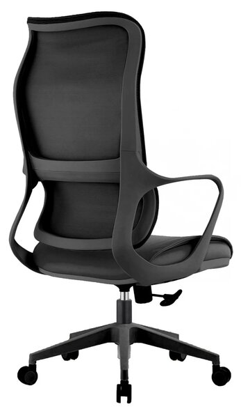 Scaun ergonomic, mecanism inclinare/blocare, suport lombar adaptiv, PU, Negru