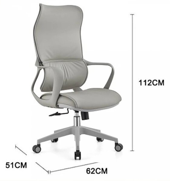 Scaun ergonomic, mecanism inclinare/blocare, suport lombar adaptiv, PU, Gri