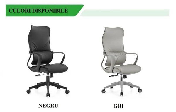 Scaun ergonomic, mecanism inclinare/blocare, suport lombar adaptiv, PU, Gri