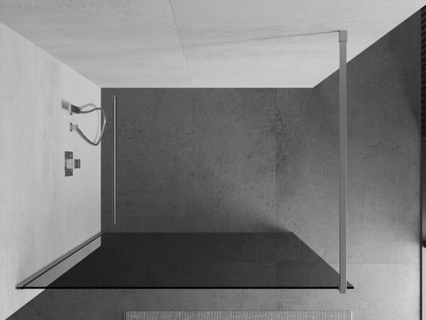 Paravan de dus Mexen Kioto 70x200 cm 8 mm, profil cromat, sticla gri, 800-070-101-01-40