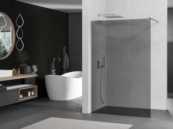Paravan de dus Mexen Kioto 70x200 cm 8 mm, profil cromat, sticla gri, 800-070-101-01-40
