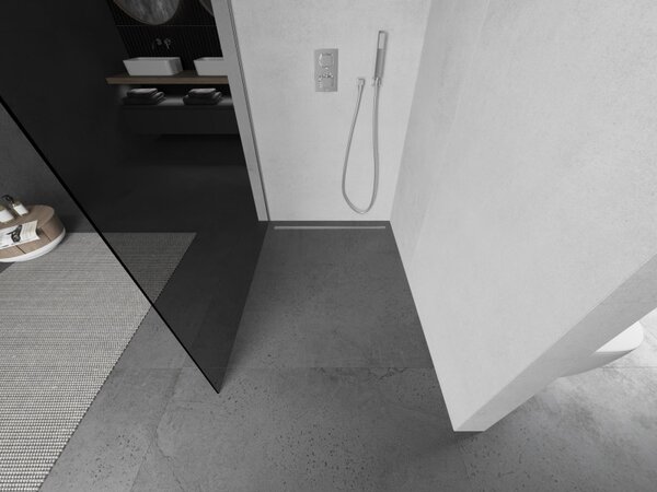 Paravan de dus Mexen Kioto 70x200 cm 8 mm, profil cromat, sticla gri, 800-070-101-01-40
