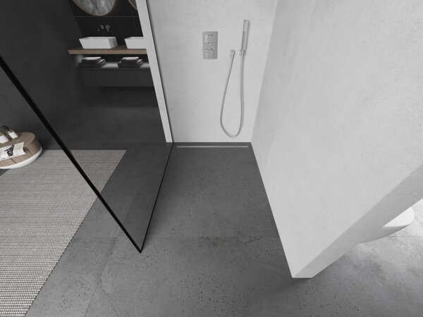 Paravan de dus Mexen Kioto 70x200 cm 8 mm, profil cromat, rama sticla neagra, 800-070-101-01-70