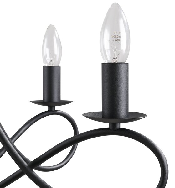 HOMCOM Lustră Suspendată Design Împletit, Candelabru Oțel cu 5 Brațe, Iluminat Elegant Sufragerie 158x45 cm, Negru | Aosom Romania