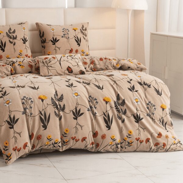 Lenjerie cocolino HERBAR bej Dimensiune lenjerie de pat: 70 x 90 cm | 140 x 220 cm