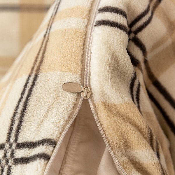 Lenjerie de pat microplush PLAID crem Dimensiunile lenjeriei: 2 buc 70 x 90 cm | 200 x 220 cm