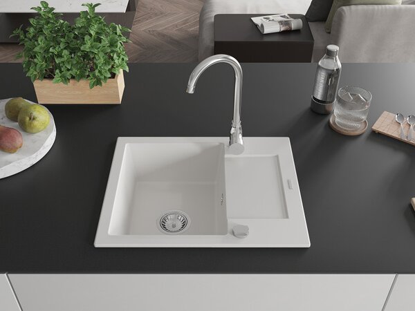 Mexen Enzo - chiuveta granit 57,6x46,5cm, 1 camera, alb, 6506571005-20
