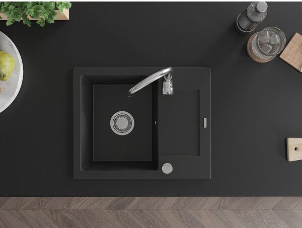 Mexen Enzo - chiuveta granit 57,6x46,5cm, 1 camera, negru, 6506571005-77