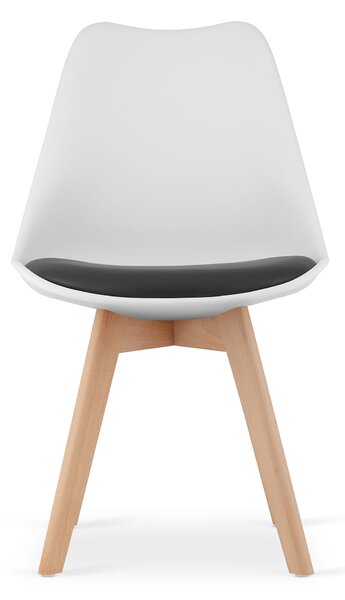 OFERTA Scaun alb-negru BALI MARK cu picioare din fag II. calitate