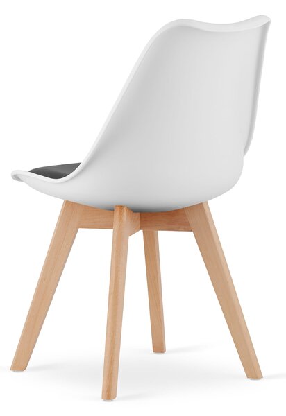 OFERTA Scaun alb-negru BALI MARK cu picioare din fag II. calitate