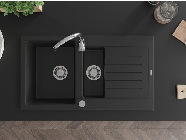 Mexen Matias - chiuveta granit 90.0x50.5cm, 1.5 camere, negru, 6502901505-77