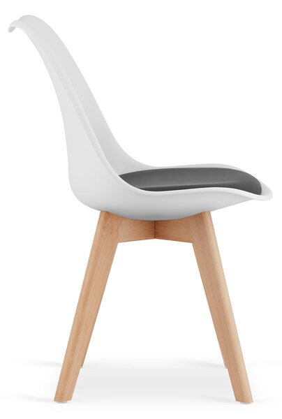 OFERTA Scaun alb-negru BALI MARK cu picioare din fag II. calitate