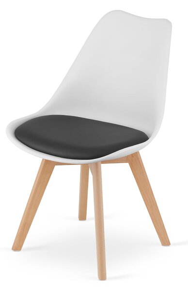 OFERTA Scaun alb-negru BALI MARK cu picioare din fag II. calitate