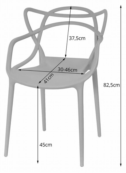 Set 4 scaune din plastic KATO, alb