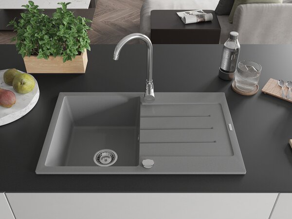 Mexen Bruno - chiuveta granit 79,5x49,5cm, 1 camera, gri, 6513791010-71