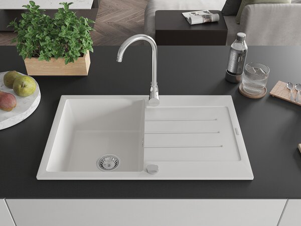 Mexen Bruno - chiuveta granit 79,5x49,5cm, 1 camera, alb, 6513791010-20