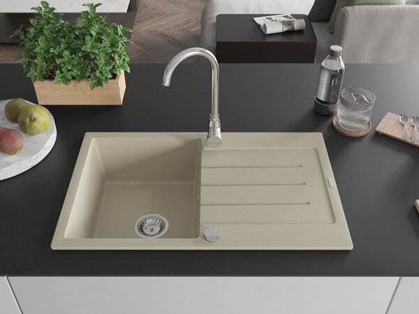 Mexen Bruno - chiuveta granit 79,5x49,5cm, 1 camera, bej, 6513791010-69