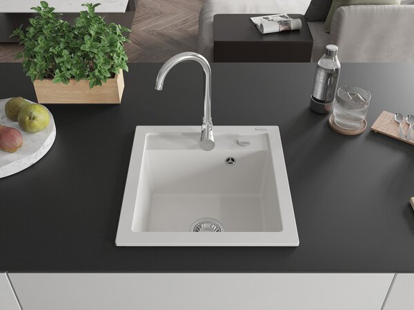 Mexen Vito - chiuveta granit 52.0x49.0cm, 1 camera, alb, 6503521000-20