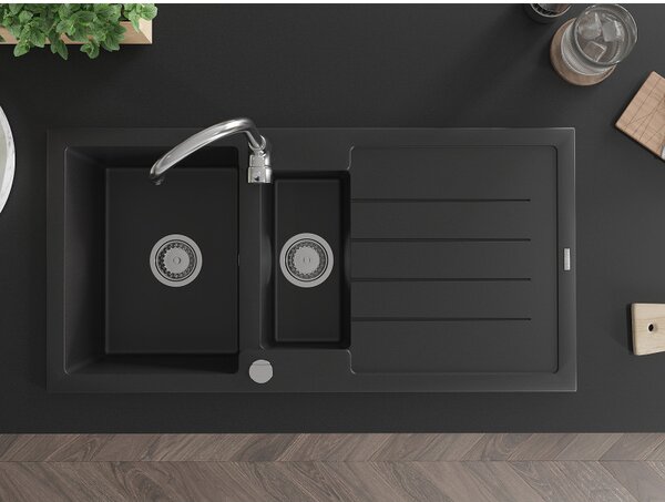 Mexen Andres - chiuveta granit 100.0x50.0cm, 1.5 camere, negru, 6515101510-77