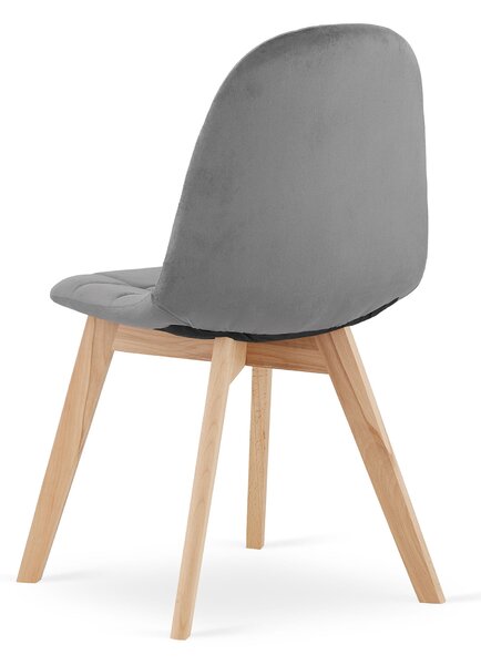 Reducere Scaun de dining din catifea gri inchis BORA II. calitate secundara