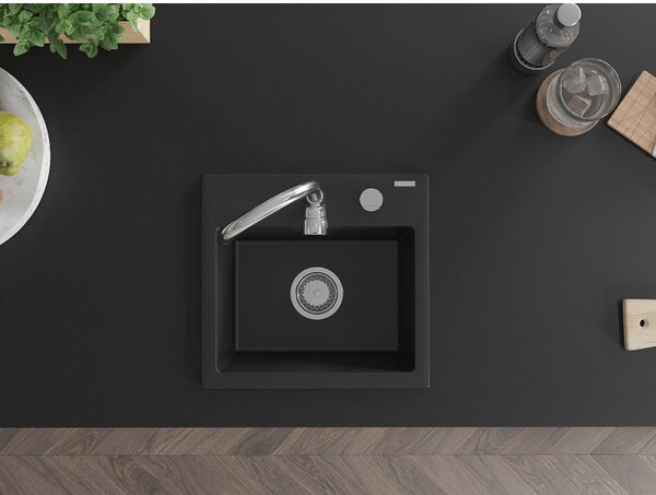 Mexen Milo - chiuveta granit 43,5x41,0cm, 1 camera, negru, 6505441000-77