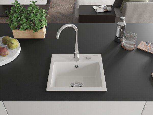 Mexen Milo - chiuveta granit 43,5x41,0cm, 1 camera, alb, 6505441000-20