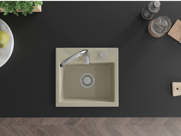 Mexen Milo - chiuveta granit 43,5x41,0cm, 1 camera, bej, 6505441000-69