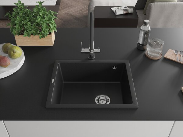 Mexen Pedro - chiuveta granit 56.0x46.0cm, 1 camera, negru, 6508561000-77