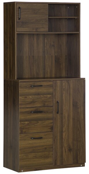 HOMCOM Dulap Modern cu 3 Sertare și Dulapioare, Mobilier de Cameră din Lemn, 80x40x178 cm, Alb | Aosom Romania