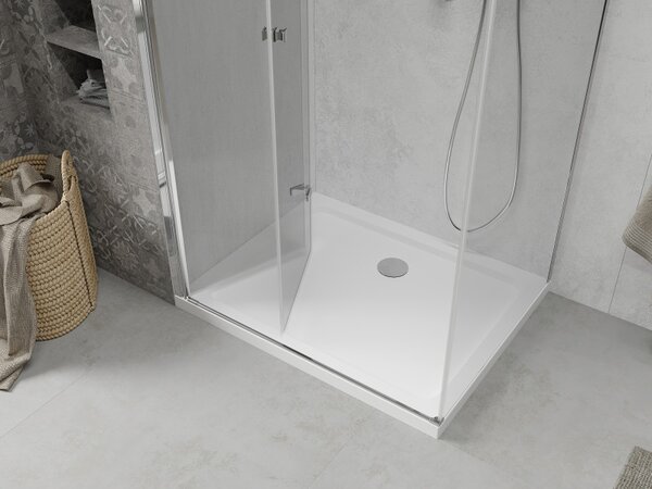 Cabină de duș Mexen Lima 70 x 80 cm, sticlă 6 mm, profil crom-sticlă transparentă + cadă de duș subțire 5 cm, 856-070-080-01-00-4010
