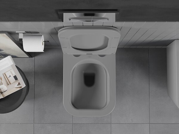 Mexen Teo WC Rimless cu scaun toaleta slim, duroplast, gri deschis mat, 30854061