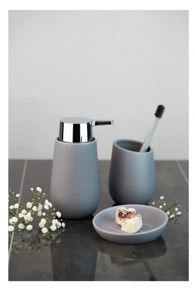 Dozator de săpun lichid gri din ceramică 320 ml Badi – Wenko