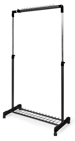 Suport pentru haine negru telescopic/cu roți din metal Under Stairs – Compactor