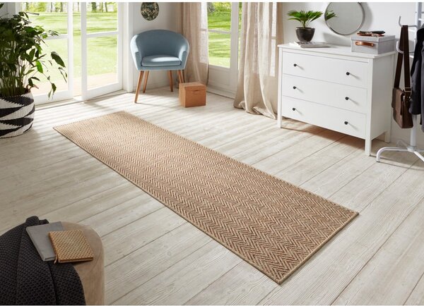 Covor tip traversă pentru interior și exterior maro deschis 80x250 cm Nature – Hanse Home