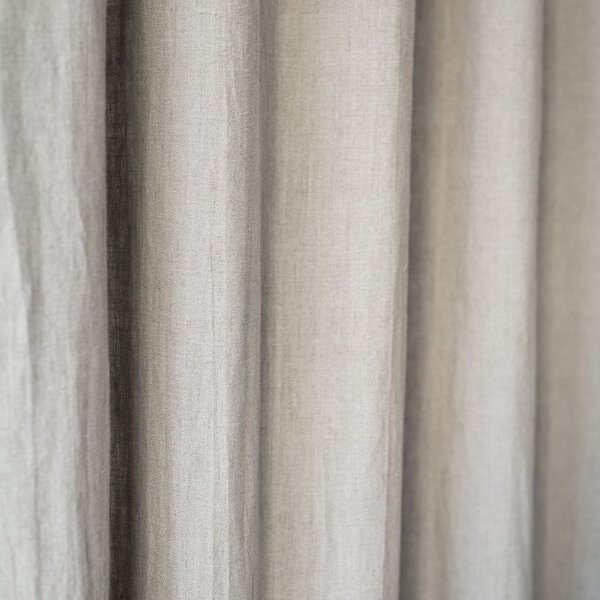 Draperie din in cu tunel de prindere Linen Tales Night Time, 250 x 140 cm, bej