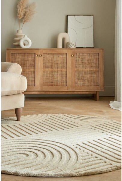 Covor bej rotund din lână ø 160 cm Zen Garden - Flair Rugs
