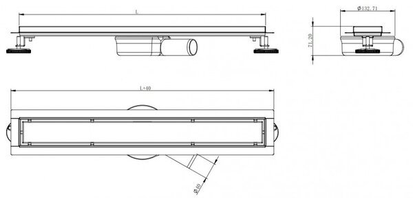 Mexen Flat 360° M33 scurgere liniară rotativă 50 cm, inox - 1033050-40