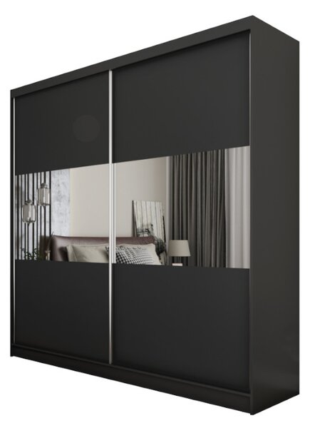 Dulap cu ușă glisantă SARANO, 200x216x61, negru
