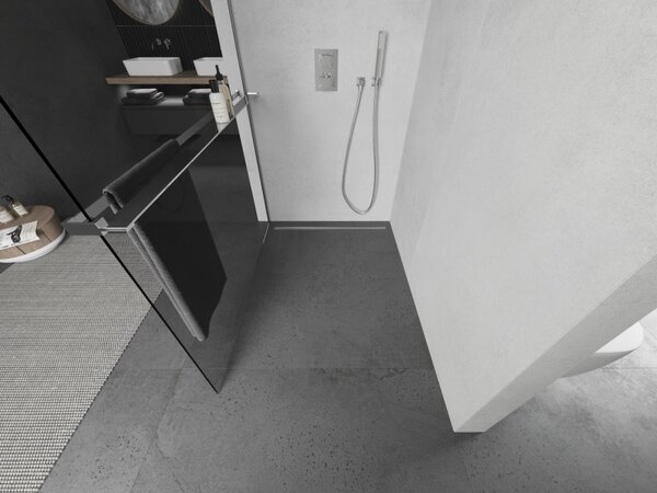 Mexen Kioto+, paravan de dus cu polita si suport pentru prosoape 70 x 200 cm, sticla transparenta 8 mm, profil cromat, 800-070-121-01-00