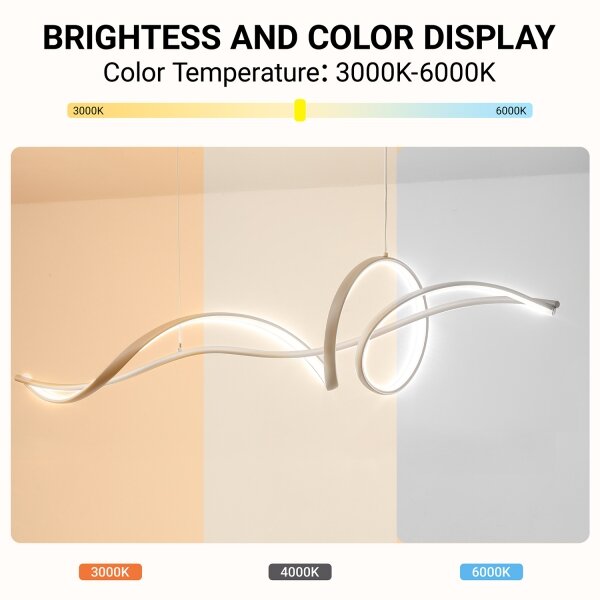 Brilagi - Lustra LED dimabilă pe cablu SIGNATURE LED/55W/230V 120x23 cm bej + telecomandă