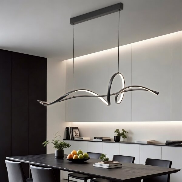 Brilagi - Lustru LED dimabil suspendat pe cablu SIGNATURE LED/55W/230V 120x23 cm negru + telecomandă