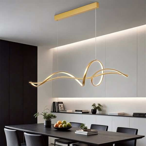 Brilagi - Lustră LED reglabilă pe cablu SIGNATURE LED/55W/230V 120x23 cm aurie + telecomandă